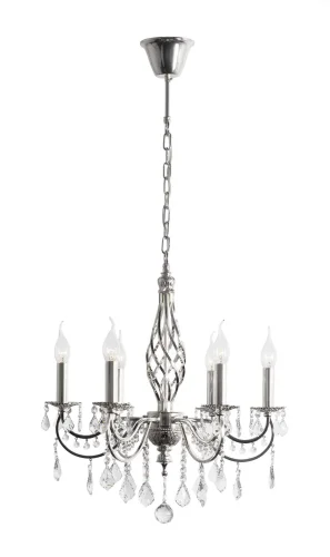 Люстра хрустальная подвесная Deco E 1.1.6.600 S Arti Lampadari без плафона на 6 ламп, основание серое серебряное в стиле классический 
