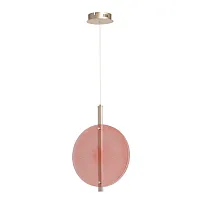 Светильник подвесной LED Фрайталь 663012301 DeMarkt розовый 1 лампа, основание никель в стиле современный 