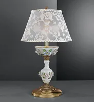 Настольная лампа P 9100 G Reccagni Angelo белая 2 лампы, основание золотое латунь металл в стиле классический 