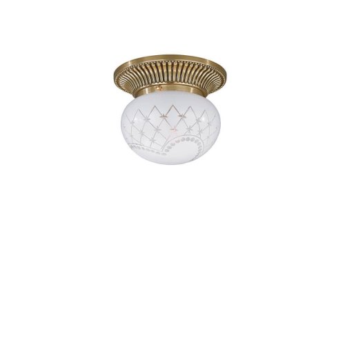 Светильник потолочный PL 7800/1 Reccagni Angelo белый 1 лампа, основание золотое в стиле классический 