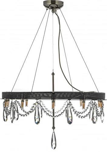 Люстра подвесная Artena H 1.3.60.600 N Arti Lampadari прозрачная на 10 ламп, основание никель в стиле замковый классический 