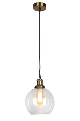 Светильник подвесной лофт Florentina OML-90706-01 Omnilux прозрачный 1 лампа, основание бронзовое в стиле лофт 