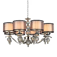 Люстра подвесная Floret APL.703.03.08 Aployt чёрная на 8 ламп, основание хром в стиле классический Люстра подвесная Floret APL.703.03.08 Aployt чёрная на 8 ламп, основание хром в стиле классический