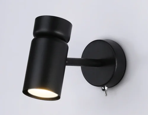 Бра с выключателем TA13184 Ambrella light чёрный на 1 лампа, основание чёрное в стиле современный хай-тек  фото 3