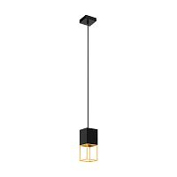 Светильник подвесной Montebaldo 97733 Eglo золотой чёрный 1 лампа, основание чёрное в стиле современный 