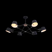 Люстра потолочная Abigail FR5038-CL-06-B Freya чёрная на 6 ламп, основание чёрное в стиле современный хай-тек 