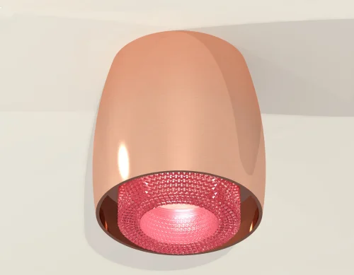 Светильник накладной Techno spot XS1144011 Ambrella light розовый золотой 1 лампа, основание розовое золотое в стиле современный хай-тек круглый фото 3