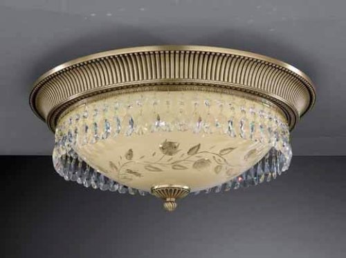 Люстра потолочная  PL 6206/4 Reccagni Angelo жёлтая на 4 лампы, основание античное бронза в стиле классический 