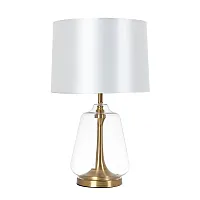 Настольная лампа Pleione A5045LT-1PB Arte Lamp белая 1 лампа, основание медь прозрачное стекло металл в стиле современный 