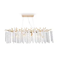 Люстра подвесная Mineral FR1010PL-10G1 Freya прозрачная на 10 ламп, основание золотое в стиле флористика современный классический ветви Люстра подвесная Mineral FR1010PL-10G1 Freya прозрачная на 10 ламп, основание золотое в стиле флористика современный классический ветви