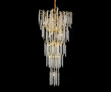 Люстра каскадная Шанти 07871-5RD,33 Kink Light прозрачная на 28 ламп, основание золотое в стиле флористика современный ветви