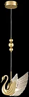 Светильник подвесной LED Letizia WE466.01.306 Wertmark прозрачный 1 лампа, основание золотое в стиле современный птички