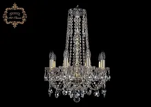 Люстра подвесная хрустальная 11.21.8.141.h-62.Gd.Sp Bohemia Art Classic прозрачная на 8 ламп, основание золотое в стиле классический 