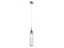 Светильник подвесной 4521/S gold Newport прозрачный 1 лампа, основание золотое в стиле американский современный классический трубочки