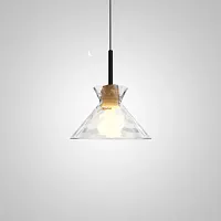 Светильник подвесной OMG GLASS D25 tree 187977-23 ImperiumLoft прозрачный 1 лампа, основание коричневое бежевое в стиле современный 