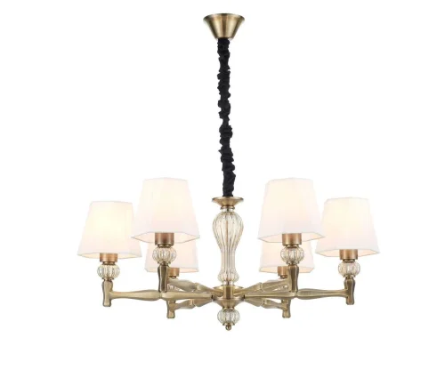 Люстра подвесная 672/6S Brass Escada белая на 6 ламп, основание бронзовое в стиле современный  фото 4