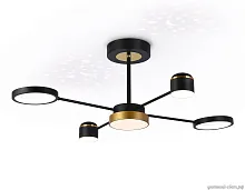 Люстра потолочная LED с пультом FL51632 Ambrella light чёрная на 1 лампа, основание чёрное в стиле хай-тек современный с пультом