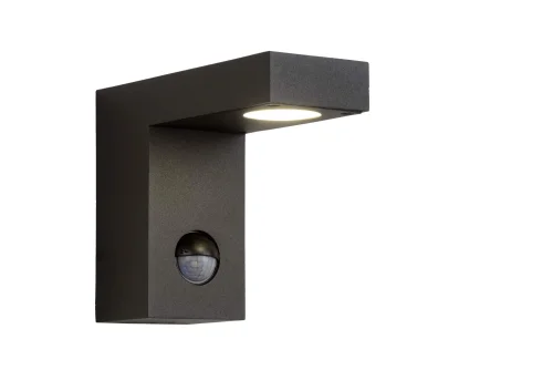 Настенный светильник LED TEXAS 28850/24/30 Lucide уличный IP54 чёрный 1 лампа, плафон прозрачный в стиле современный LED