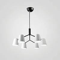 Люстра подвесная SKYM D80 203498-26 ImperiumLoft белая на 6 ламп, основание чёрное в стиле современный 