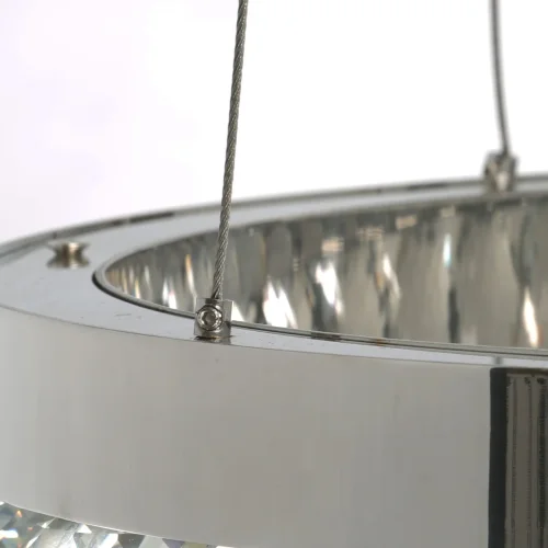 Люстра подвесная LED с пультом Глобула 690010603 DeMarkt прозрачная хром на 1 лампа, основание хром в стиле хай-тек с пультом кольца фото 9