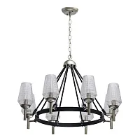 Люстра подвесная Альгеро 285011408 MW-Light прозрачная на 8 ламп, основание серебряное в стиле классический 