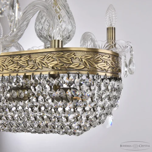 Люстра подвесная 1452/6/195/600 FP Bohemia Ivele Crystal без плафона на 10 ламп, основание прозрачное бронзовое в стиле классический sp фото 5