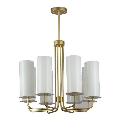 Люстра потолочная Prometeo 2923-8P F-promo белая на 8 ламп, основание золотое в стиле минимализм 