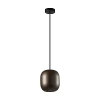 Светильник подвесной Cocoon 5060/1DA Odeon Light коричневый 1 лампа, основание чёрное в стиле современный шар
