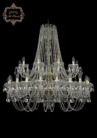 Люстра подвесная хрустальная 11.11.20+10.400.2d.Gd.Sp Bohemia Art Classic прозрачная на 30 ламп, основание золотое в стиле классический Люстра подвесная хрустальная 11.11.20+10.400.2d.Gd.Sp Bohemia Art Classic прозрачная на 30 ламп, основание золотое в стиле классический