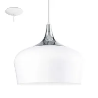 Светильник подвесной OBREGON 95384 Eglo белый 1 лампа, основание белое серое хром в стиле современный 