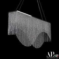 Люстра подвесная / потолочная LED Rimini S512.0.100.B.3000 Arte Perfetto Luce прозрачная на 1 лампа, основание никель в стиле классический 