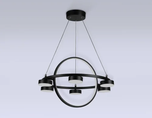 Люстра подвесная LED с пультом FL51775 Ambrella light чёрная на 1 лампа, основание чёрное в стиле современный хай-тек с пультом фото 2