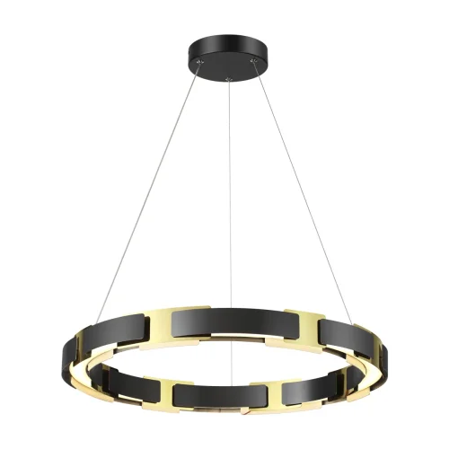 Светильник подвесной LED Fierro 4991/55L Odeon Light чёрный 1 лампа, основание чёрное в стиле современный хай-тек кольца фото 3