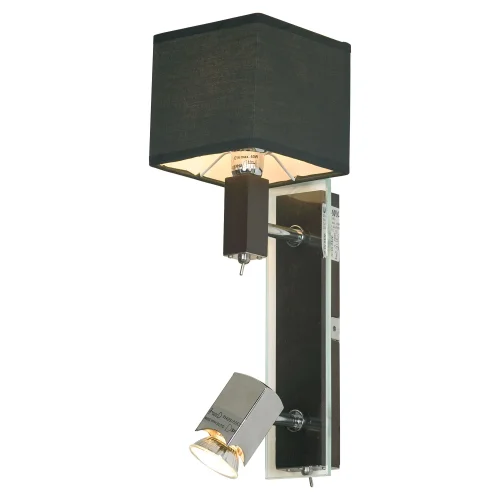 Бра С выключателем  MONTONE LSF-2571-02 Lussole чёрный на 1 лампа, основание хром в стиле современный 