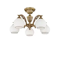 Люстра потолочная  PL 8620/5 Reccagni Angelo белая на 5 ламп, основание античное бронза в стиле классический 