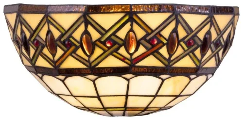 Бра Тиффани 859-801-01 Velante коричневый бежевый на 1 лампа, основание коричневое в стиле тиффани орнамент