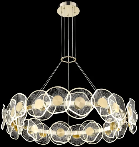Люстра подвесная LED с пультом Helena WE453.30.303 Wertmark прозрачная на 1 лампа, основание золотое в стиле современный с пультом