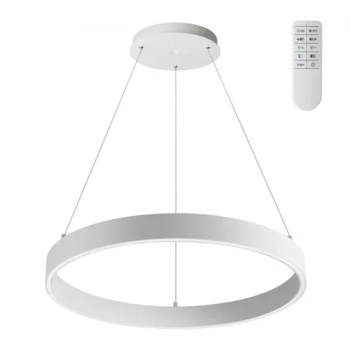 Светильник подвесной LED с пультом Iter 358960 Novotech белый 1 лампа, основание белое в стиле хай-тек современный с пультом кольца