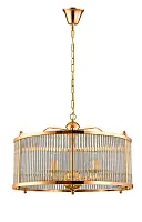 Люстра подвесная TADEO SP6 D600 GOLD/TRANSPARENTE Crystal Lux прозрачная на 6 ламп, основание золотое в стиле модерн 