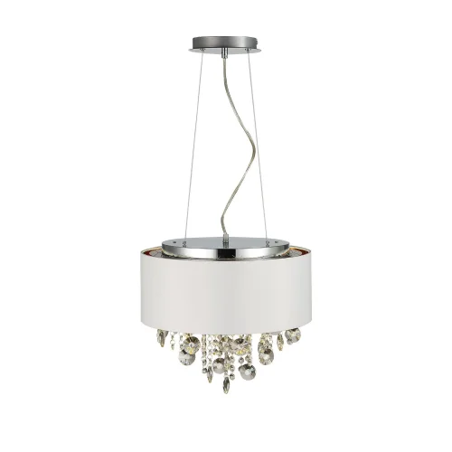 Люстра подвесная Lacchia SL1350.503.04 ST-Luce прозрачная белая на 4 лампы, основание хром в стиле современный  фото 4