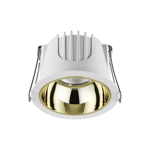 Светильник точечный LED Knof 358692 Novotech белый золотой 1 лампа, основание белое в стиле современный 