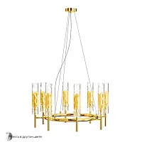 Люстра подвесная PRIMAVERA SP8 GOLD Crystal Lux прозрачная на 8 ламп, основание золотое в стиле модерн 
