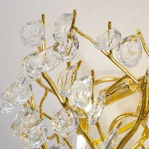 Люстра потолочная Pluvia 4162-8C Favourite прозрачная на 8 ламп, основание золотое в стиле флористика ветви фото 4