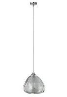 Светильник подвесной VERANO SP1 SILVER Crystal Lux прозрачный серебряный 1 лампа, основание хром в стиле современный выдувное