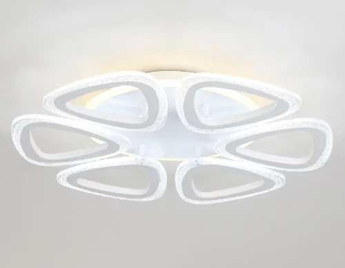 Люстра потолочная LED с пультом FA4518 Ambrella light белая на 1 лампа, основание белое в стиле современный хай-тек с пультом фото 5