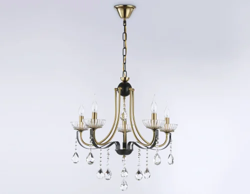 Люстра подвесная TR4952 Ambrella light без плафона на 5 ламп, основание золотое чёрное в стиле классический  фото 6