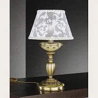 Настольная лампа P 7034 P Reccagni Angelo белая бежевая 1 лампа, основание античное бронза латунь металл в стиле классический 