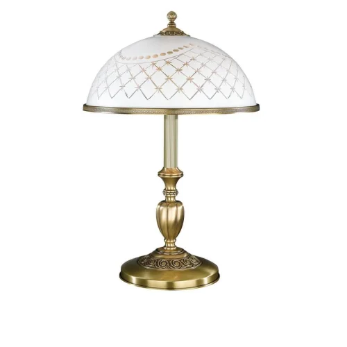 Настольная лампа P 7002 G Reccagni Angelo белая 2 лампы, основание античное бронза латунь металл в стиле классический 