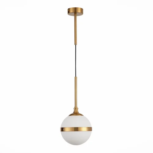 Светильник подвесной Arbe SL1157.303.01 ST-Luce белый 1 лампа, основание бронзовое в стиле современный шар фото 2