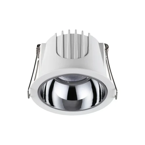 Светильник точечный LED Knof 358689 Novotech хром белый 1 лампа, основание белое в стиле современный 